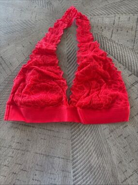 Victoria's Secret Red Lace Halter Bralette